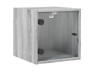 Table de chevet - cabinet de chevet - table de nuit avec porte en verre sonoma gris 35x37x35 cm