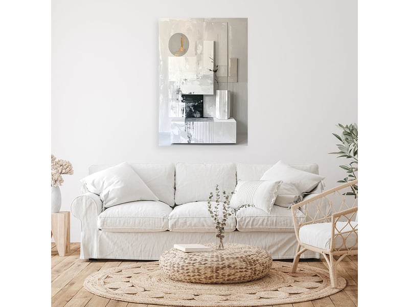  Tableaux, abstraction lumineuse avec cercle géométrique et texture subtile 40x60 1312612580 - Conforama B