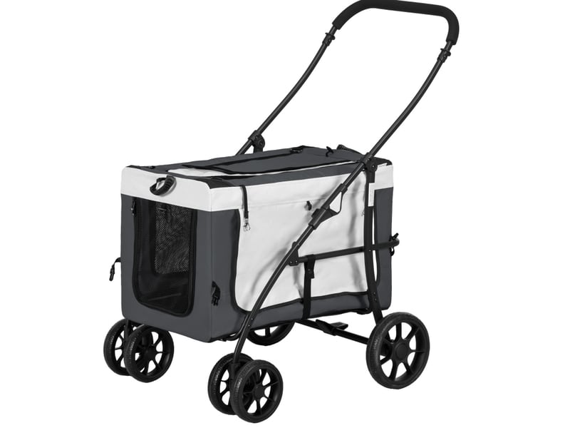  Poussette pour enfant pliable 81 x 58 x 97,5 cm – gris, noir et blanc – nacelle amovible transportable  - Conforama A