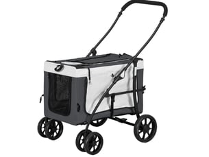 Poussette pour enfant pliable 81 x 58 x 97,5 cm – gris, noir et blanc – nacelle amovible transportable