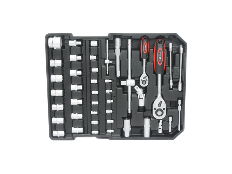 Coffret à outils roulant 899 pièces avec 4 tiroirs, en aluminium et plastique noir pour vos travaux à domicile - Conforama A