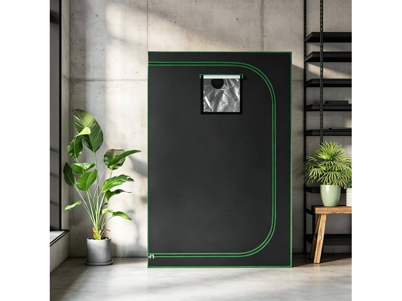  Mini-serre de culture intérieure 60x120x180 cm – noir et vert – ventilation réglable et revêtement réfléchissant  - Conforama B