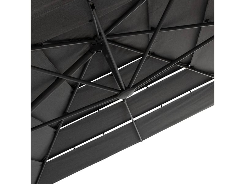 Parasol déporté rectangulaire multi-toile melhia anthracite 4x3m MELHIA - Conforama C