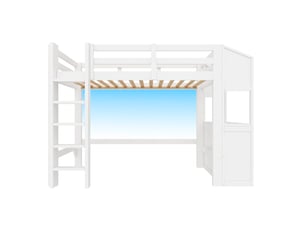 Lit mezzanine 90x200 cm MIVRAY    coloris blanc