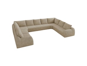Canapé en u kaki 411 cm sans armature en mousse compressée pour salon