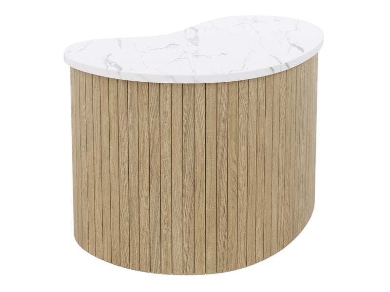  Table basse gigogne asymétrique, table basse marbre et bois mdf, table de salon scandinave bicolore, charge 30kg  - Conforama D