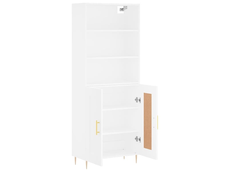  Buffet haut - bahut - meuble de rangement blanc 69,5x34x180 cm bois d'ingénierie  - Conforama D