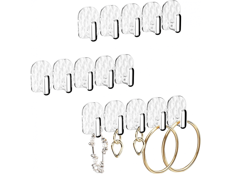  Presentoir bijoux organisateur mural porte auto-adhésif presentoir a bijoux présentoir boucles d'oreilles avec 15 crochet  - Conforama A