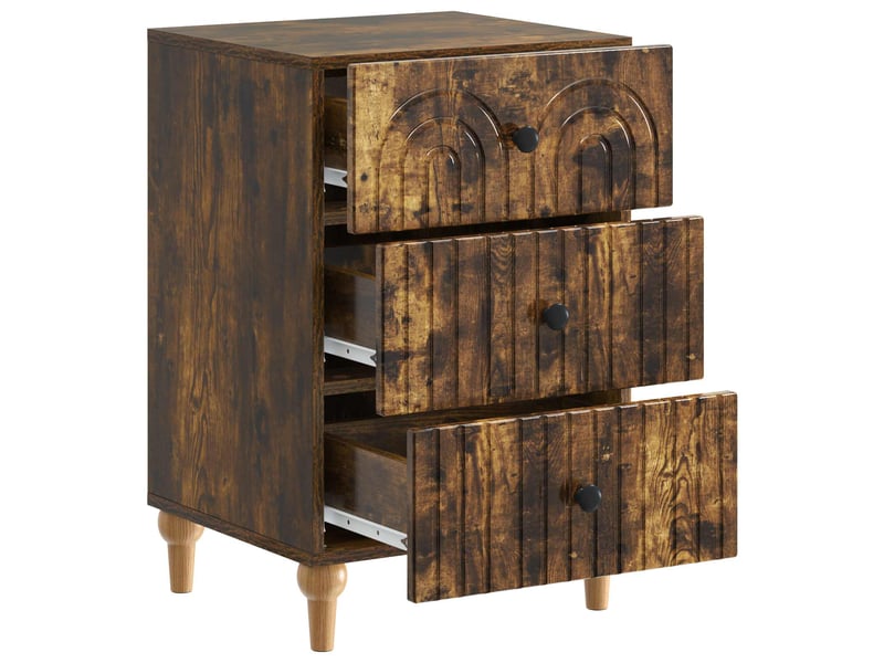 Table de chevet - cabinet de chevet - table de nuit chêne fumé 43 x 41 x 66,5 cm  - Conforama C