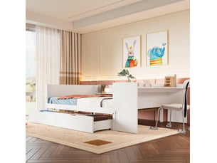 Lit combiné 140x200 cm MODENUIT coloris blanc