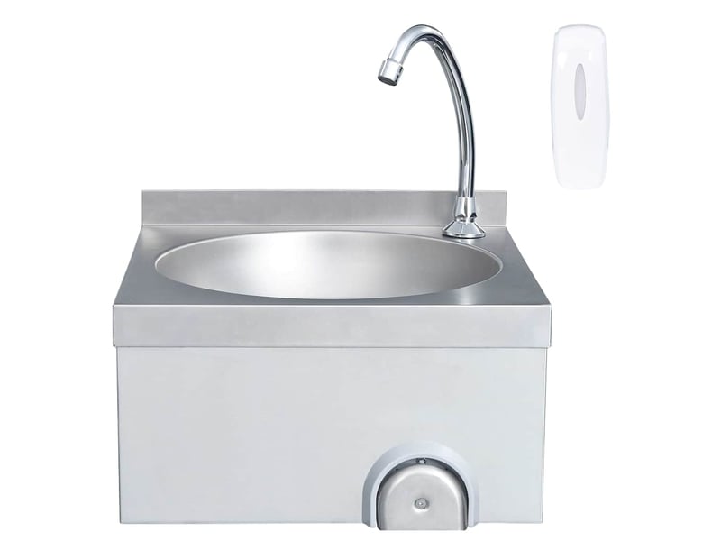  Lavabo de lavage avec robinet et distributeur de savon inox cf65660  - Conforama C
