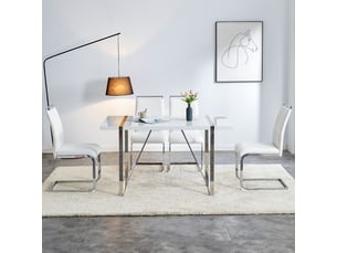 Lot de 2 chaises de salle à manger,42x48x95 cm,pu et lin,blanc