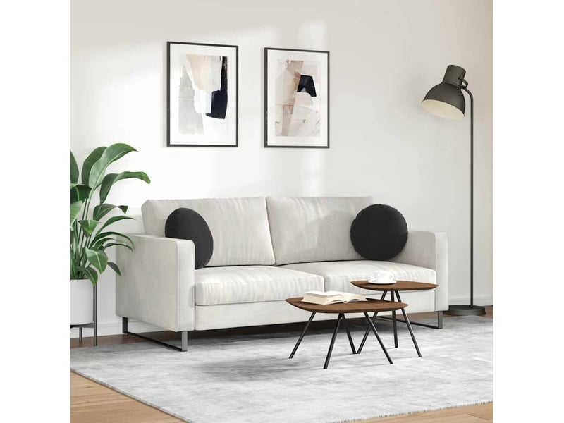  Lot de 2 coussins de siège, coussins décoratifs noir ø 40 x 13 cm velours cf59935  - Conforama D