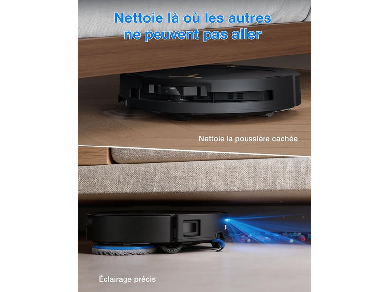 ECOVACS DEEBOT T50 Pro Omni Gen3 Set Robot Aspirateur Laveur, 25000Pa, AIVI 3D 3.0, Lavage 75°C,81mm 25kPa, AIVI 3D 3.0,Lavage 75°C - Conforama D