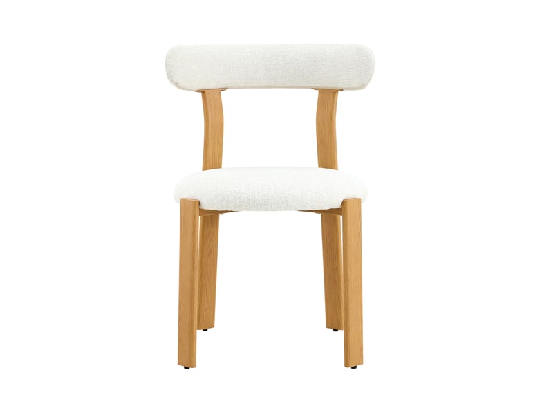  Chaise de salle à manger en bois massif d'hévéa, blanc W3658P448982 - Conforama A