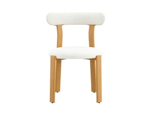Chaise de salle à manger en bois massif d'hévéa, blanc