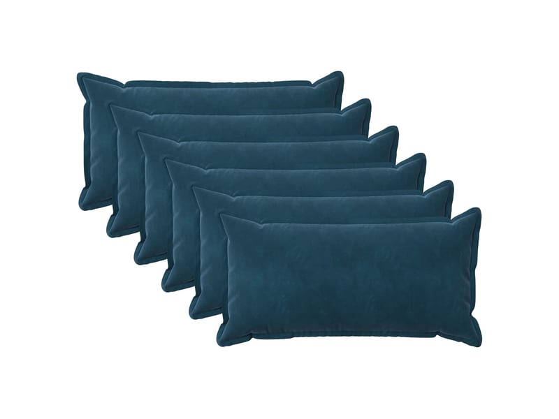  Lot de 6 coussins avec oreiller, coussins décoratifs houten bleu fløjl cf51242  - Conforama A