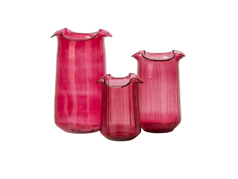  Vase design en verre halvor 20cm fuchsia  - Conforama B