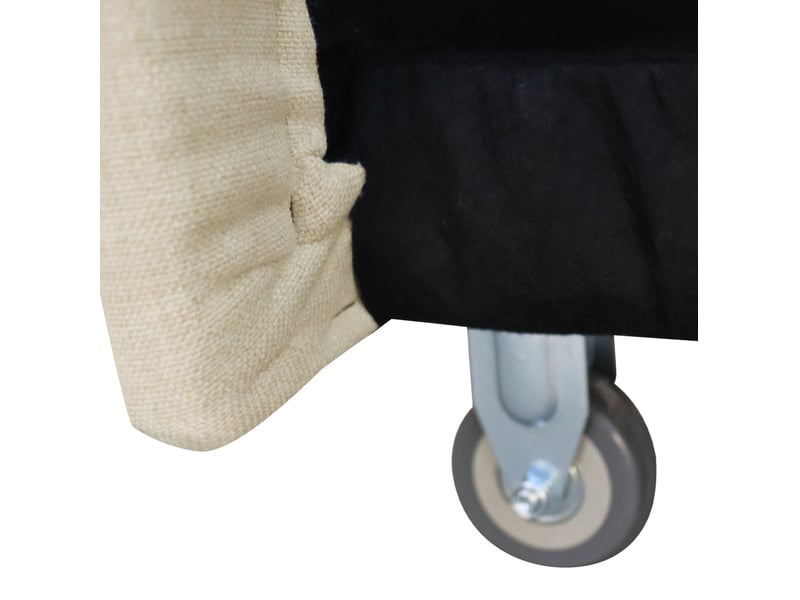 Canapé droit convertible 2 places beige en tissu, dossier réglable et ports usb, idéal pour les petits espaces - Conforama D