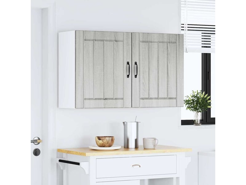  Meuble de rangement, armoires murales de cuisine lucca gris sonoma en bois d'ingénierie  - Conforama C
