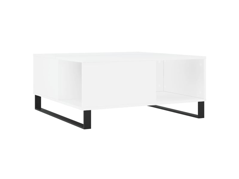  Table basse - table de salon - table à thé blanc 80x80x36,5 cm bois d'ingénierie  - Conforama A
