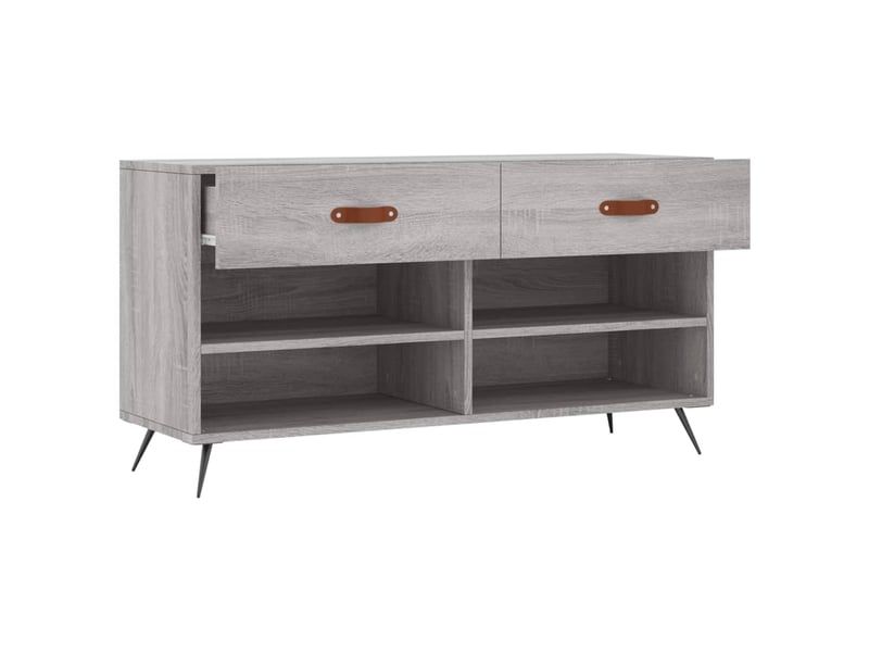  Banc à chaussures, meuble à chaussures sonoma gris 102x35x55 cm bois d'ingénierie shl3390  - Conforama E
