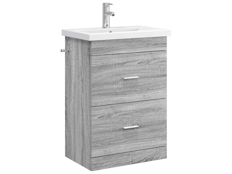 Ensemble de mobilier de salle de bain sonoma gris shl3774 - Conforama A