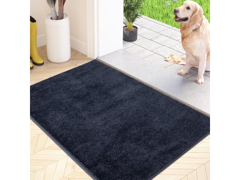  Paillasson attrape-poussière 50 x 80 cm, tapis de sol antidérapant lavable en machine, tapis d'entrée avec microfibres douces absorbantes  - Conforama A