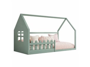 Lit cabane 90x200 cm STILVORA coloris vert