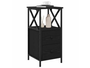 Table de chevet - cabinet de chevet - table de nuit chêne noir 34 x 35,5 x 70 cm