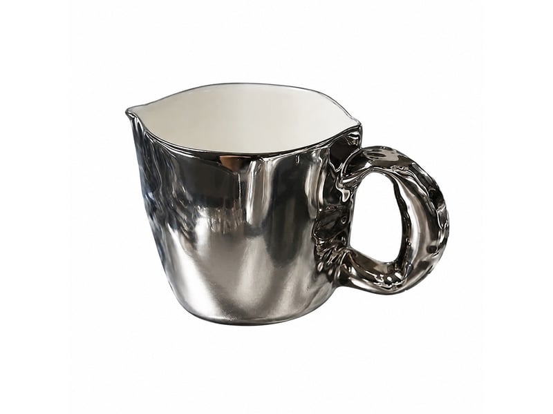  Mug en céramique à forme ballon, argenté, 500 ml  - Conforama A
