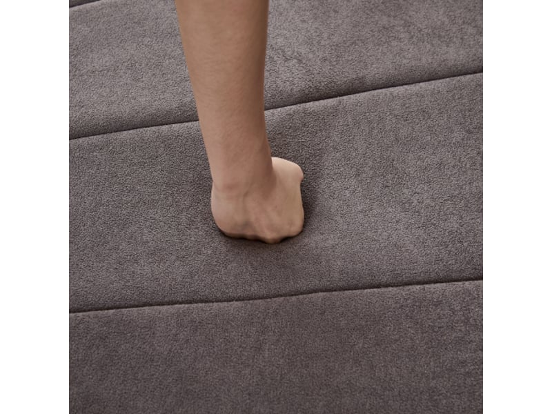 Canapé modulable en chenille courbé avec 2 coussins - demi-cercle symétrique, idéal chambre, salon, bureau - Conforama D
