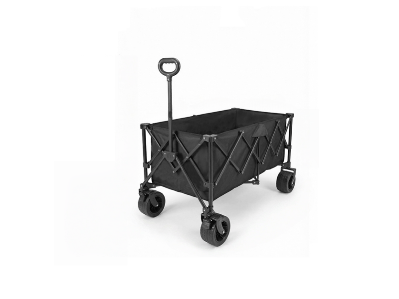  Chariot de transport pliable 450l roues larges tout terrain charge maximale de 150 kg acier carbone noir  - Conforama A