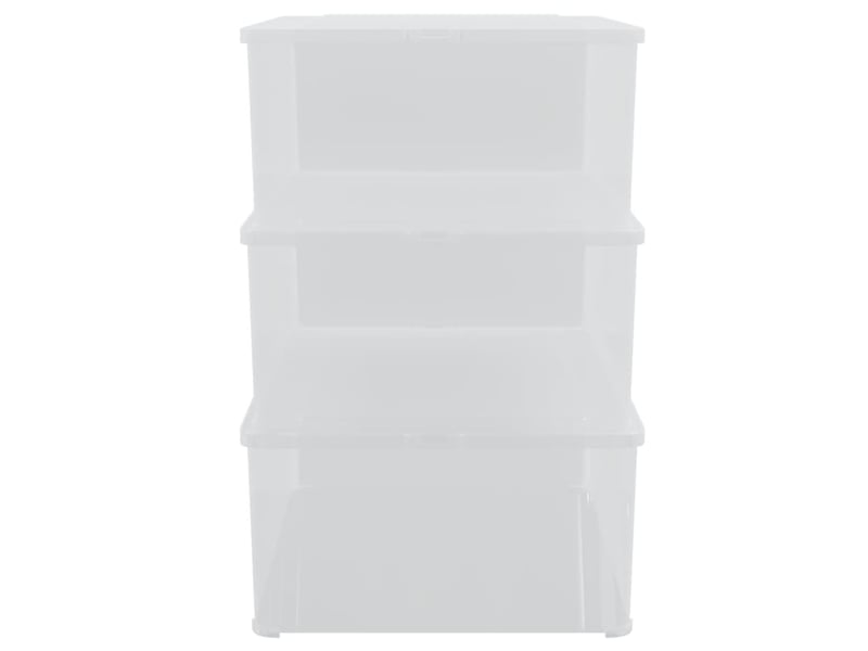Boîtes de rangement en plastique 3 pcs 10 l empilables - Conforama D