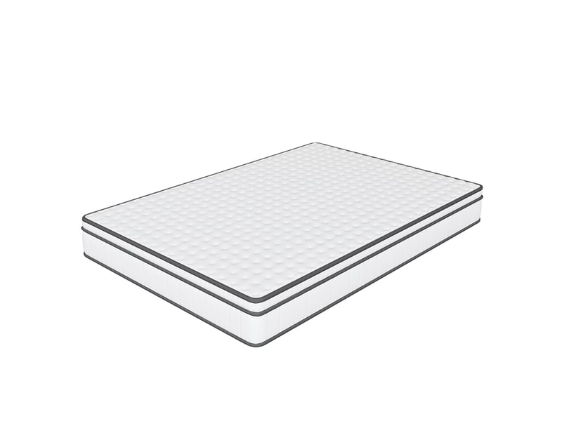  Matelas à ressorts ensachés 90x200x25 cm - blanc et bordure grise - confort ergonomique 7 zones - fermeté h2  - Conforama A