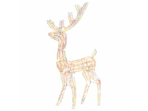 Renne de décoration, éclairage de noël acrylique 140 led colorées 120 cm cf62049