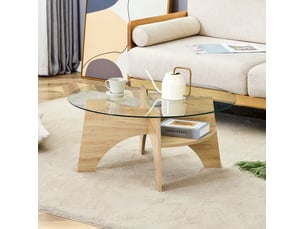 Table basse rond(e) coloris bicolore <strong>MAISENTIEL</strong> <strong></strong> - 80 cmx80 cm