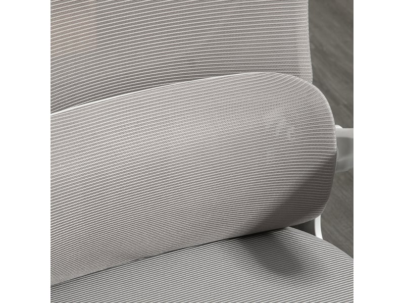  Chaise de bureau ergonomique réglable avec accoudoirs et soutien lombaire - lpospi - dossier inclinable, maille - gris  - Conforama C