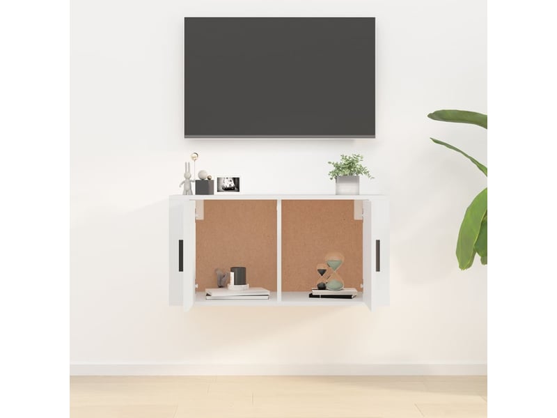  Meuble tv - banc tv - meuble de rangement mural blanc 80x34,5x40 cm  - Conforama C