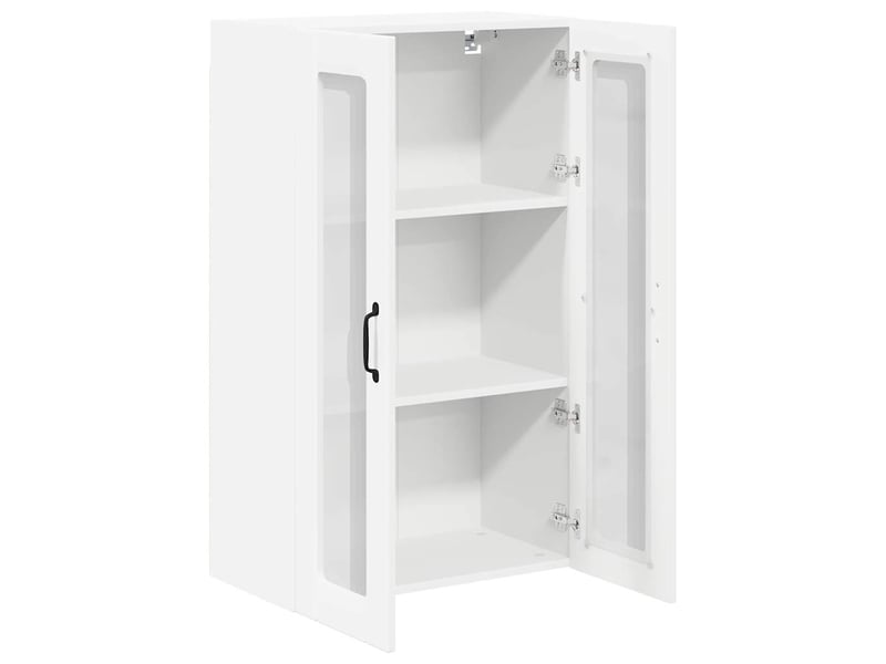  Meuble mural de cuisine, cabinet en verre mural blanc 60x31x100cm shl8301  - Conforama E