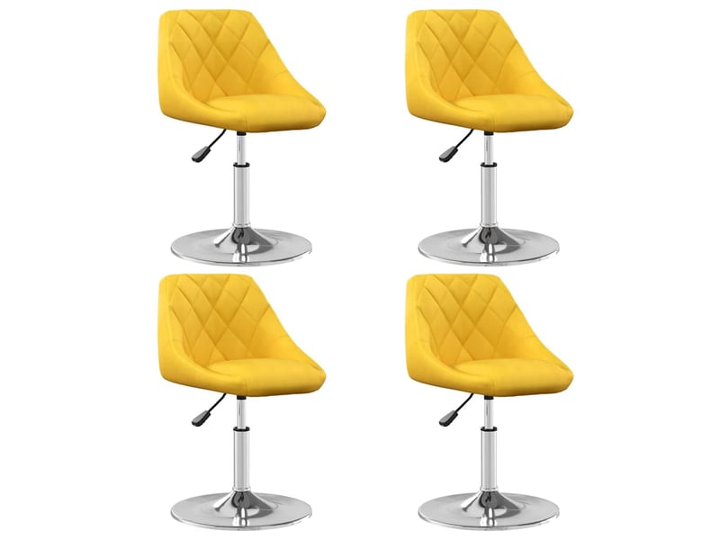  Lot de 4 chaises pivotantes à manger, chaises de cuisine jaune moutarde velours cf29958  - Conforama B