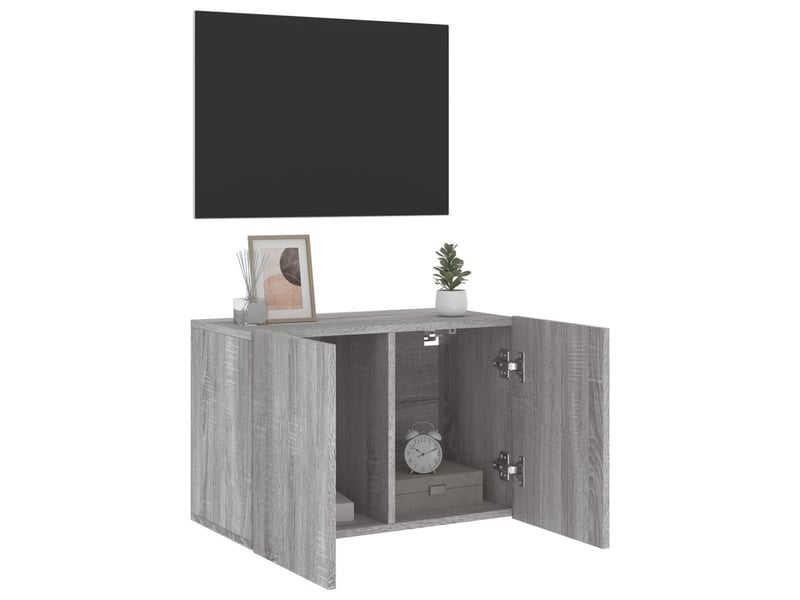  Meuble tv - banc tv - meuble de rangement mural sonoma gris 60x30x41 cm  - Conforama D