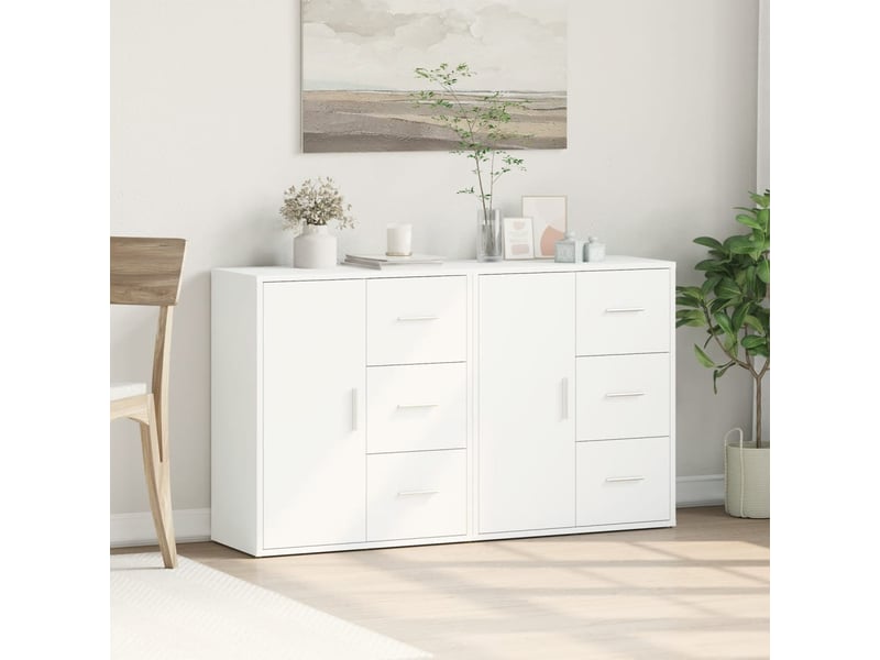  Buffets 2 pcs - bahut - meuble de rangement blanc 60x31x70 cm bois d'ingénierie  - Conforama C