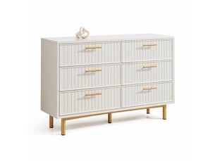 Commode 6 tiroir(s) LPOSPI coloris blanc largeur 120 cm