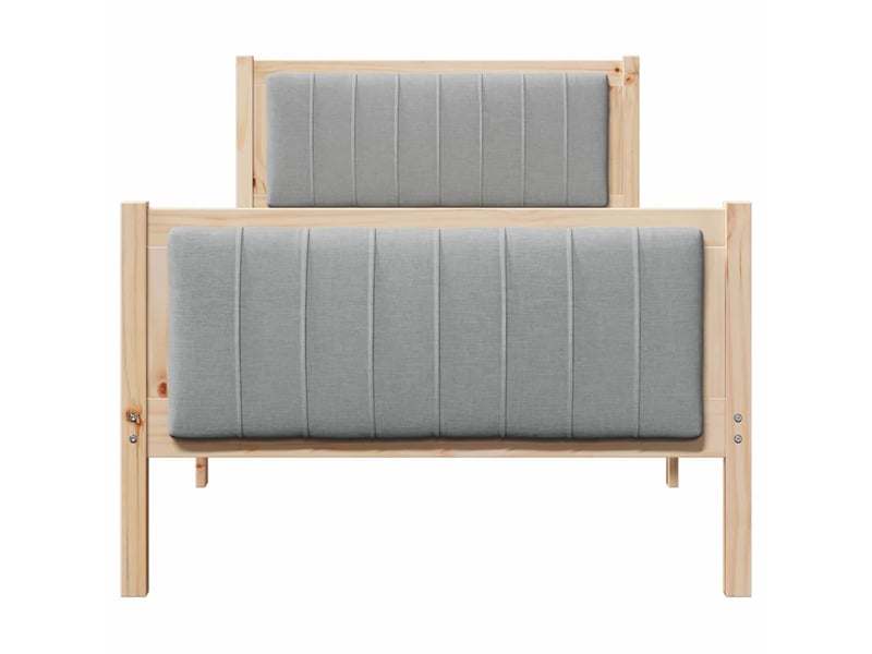 Lit simple- lit adulte -  cadre de lit avec tête de lit marron et gris clair 90 x 200 cm  - Conforama D