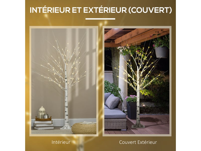  Arbre lumineux led - décoration lumineuse blanc chaud - 96 leds - usage intérieur - décoration de noël chambre maison blanc - 150 cm  - Conforama W