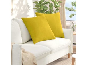 Lot de 2 coussins de canapé, coussins décoratifs jaune 80 x 80 cm cf59110