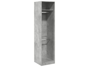 Garde-robe chambre, armoire de rangement gris béton 50x50x200 cm aggloméré shl54387