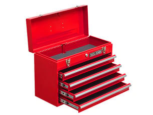 Boîte à outils métal 20,3 4 tiroirs verrouillable coffre rangement atelier garage rouge
