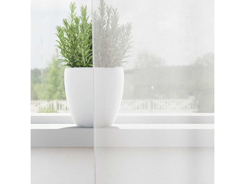 Lot de 2 rideaux en voile, voilages avec œillets blanc cf44341 - Conforama C